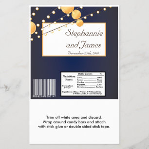 Hershey's Large Bar Wrapper Paper Lanterns on Blue