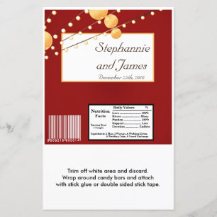 Hershey's Large Bar Wrapper Paper Lanterns on Red