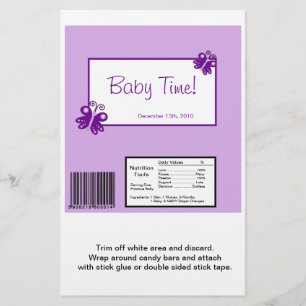 Hershey's Large Bar Wrapper Purple Butterfly