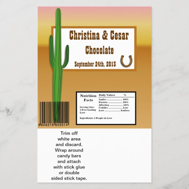 Hershey's Large Bar Wrapper Wagon Wheel/Horse Shoe (Front)