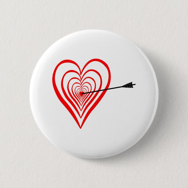 Herz Dartscheibe mit Pfeil 6 Cm Round Badge (Front)