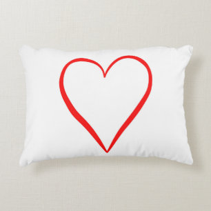 Herz gemalt auf weißem Hintergrund Decorative Cushion