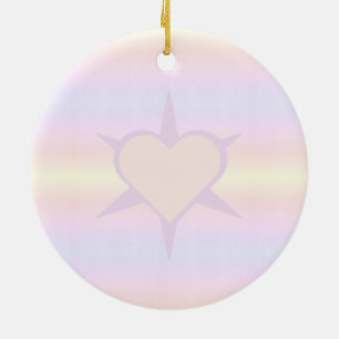 Herz Heart Coeur Cuore Star Starlet Stern pastel Ceramic Ornament