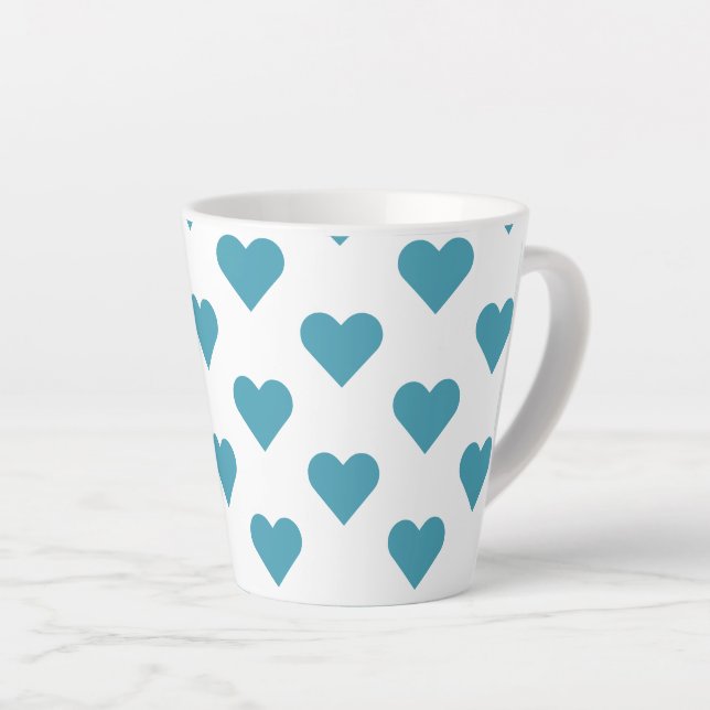 Herz ♥ Heart ♥ Herzen ♥ Hearts green-white Latte Mug (Right Angle)