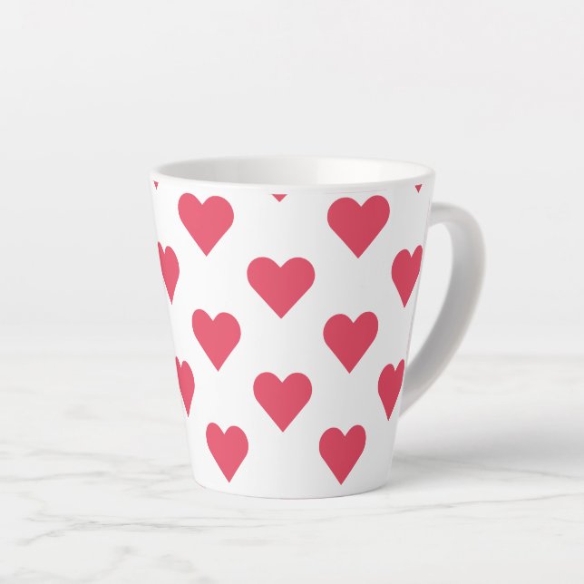 Herz ♥ Heart ♥ Herzen ♥ Hearts pink-white Latte Mug (Right Angle)