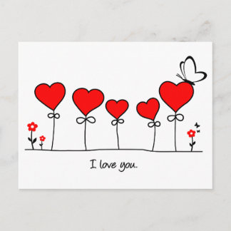 Herz Liebe Schmetterling - i love you Postcard