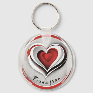 Herzen, abstrakt im Kreis - Key Ring