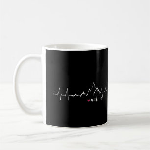 Herzschlag EKG Liebe zu Bergen und Natur Coffee Mug