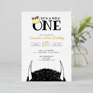 He's a Wild One - 1st Birthday Gold Crown 
