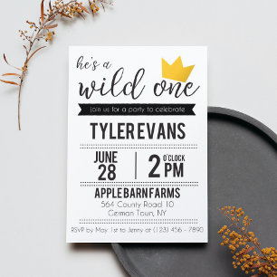 He's a Wild One Birthday Invitation