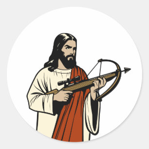 He's Back Classic Round Sticker