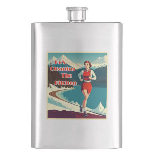 He's Cleaning The Kitchen Sassy Runner Hip Flask