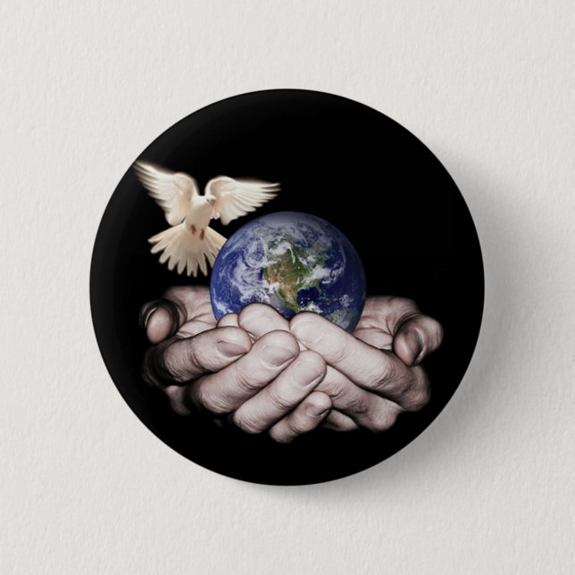 He's Got The Whole World... 6 Cm Round Badge (Front)