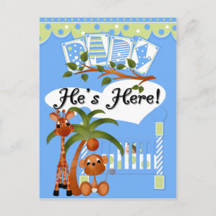 He's Here It's a Boy Arrival Cards and Postcards