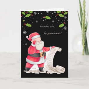 He's Making A List Photo Holiday Card V.