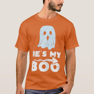 Hes My Boo Cute Matching Couple Halloween  (2) T-Shirt