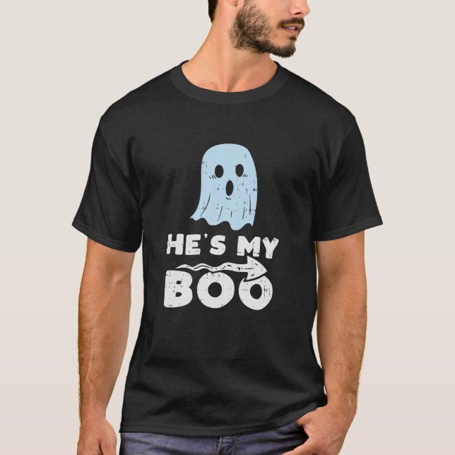 Hes My Boo Cute Matching Couple Halloween Costume T-Shirt (Front)
