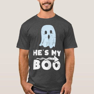 Hes My Boo Cute Matching Couple Halloween T-Shirt