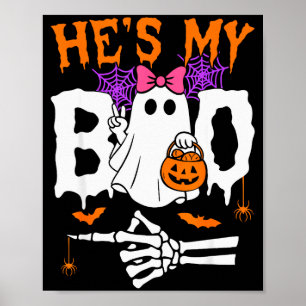 Hes My Boo Matching Couple Halloween Couples Shes  Poster