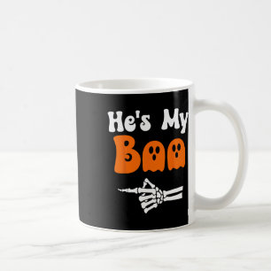He's My Boo Skeleton Couples Matching Couple Hallo Coffee Mug