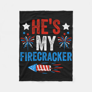He's My Firecracker His And Hers 4th Of July Coupl Fleece Blanket