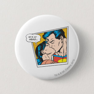 He's my hero 6 cm round badge