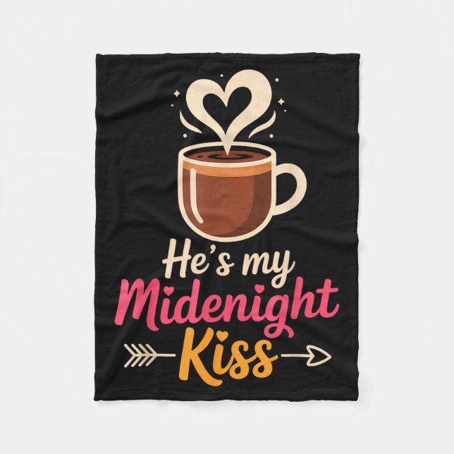 He's My Midnight Kiss Happy New Year Matching Coup Fleece Blanket (Front)