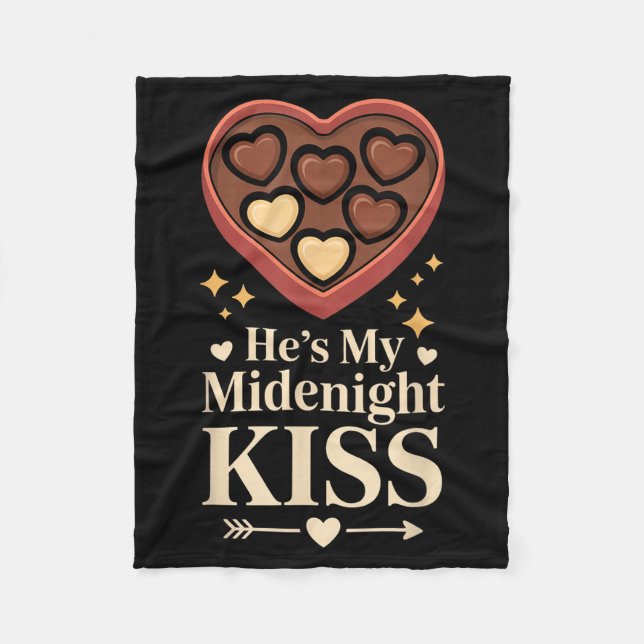 He's My Midnight Kiss Happy New Year Matching Coup Fleece Blanket (Front)