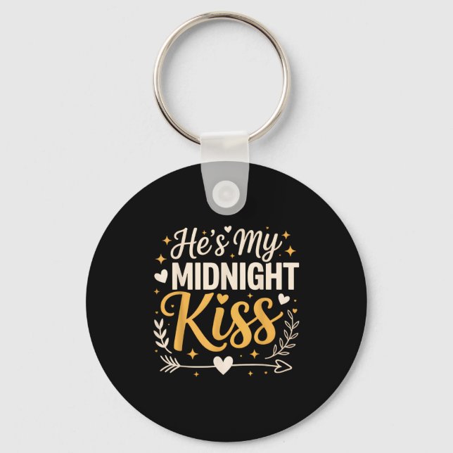 He's My Midnight Kiss Happy New Year Matching Coup Key Ring (Front)