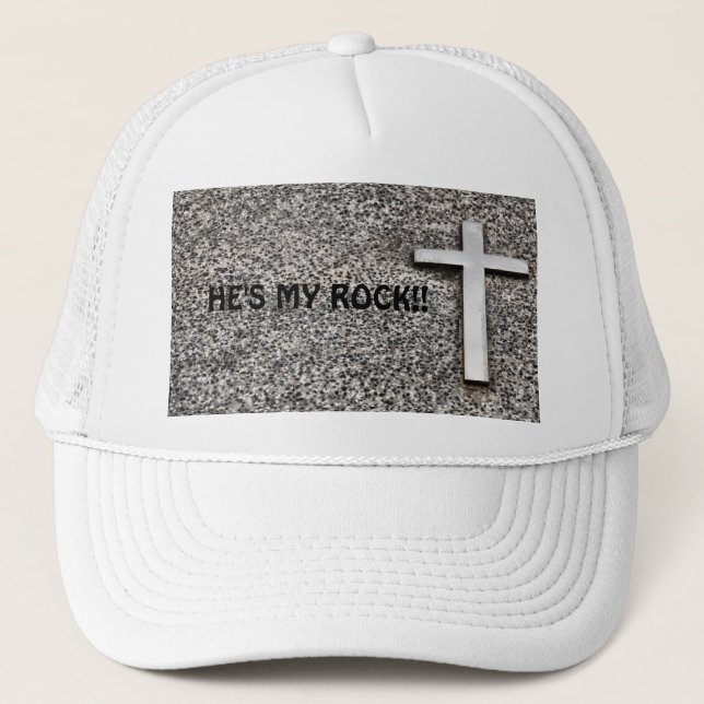 HE'S MY ROCK!!... Religious hats (Front)