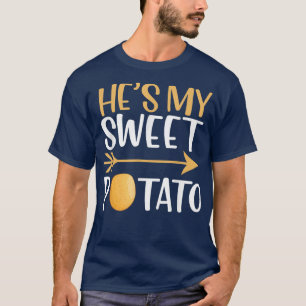 He's My Sweet Potato Funny Thanksgiving Couple Mat T-Shirt