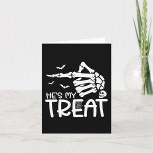 He's My Treat She's My Trick Halloween Skeleton Co Card