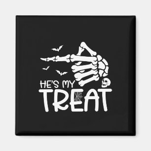 He's My Treat She's My Trick Halloween Skeleton Co Magnet