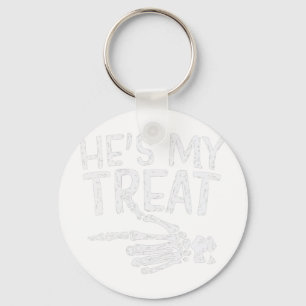 Hes My Treat Skeleton Halloween Couples Costume Fu Key Ring
