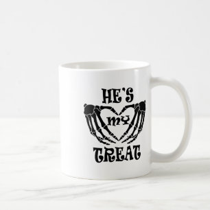 He's My Treat Skeleton Hand Funny Halloween Costum Coffee Mug