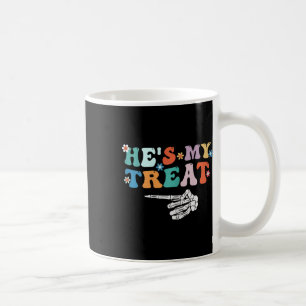 He's My Treat Skeleton Hand Halloween Couples  Coffee Mug