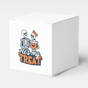 Hes My Treat Skeleton Matching Couple Halloween Favour Box