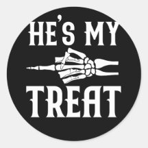 He's My Treat Skeleton Sticker