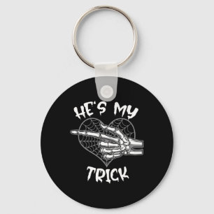 He's My Trick Fun Halloween Matching Couple Girlfr Key Ring