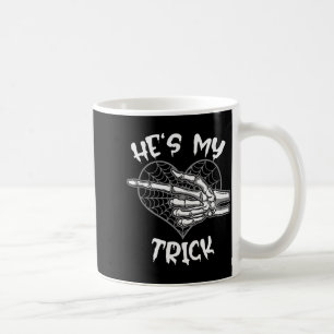 He's My Trick Funny Halloween Matching Couple Girl Coffee Mug