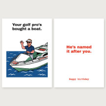 He's Named It After You: Golf Pro Birthday Card