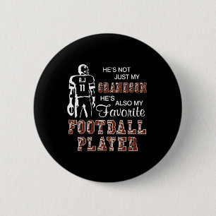 He's Not Just My Grandson He's Favourite Football  6 Cm Round Badge