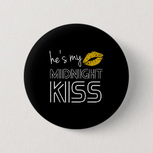 Hes Shes My Midnight Kiss Happy New Year Matching 6 Cm Round Badge
