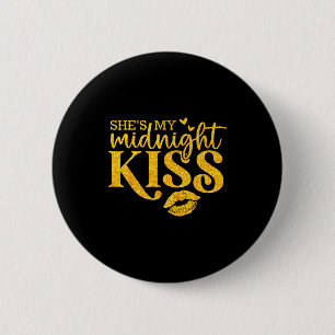 Hes Shes My Midnight Kiss Happy New Year Matching 6 Cm Round Badge