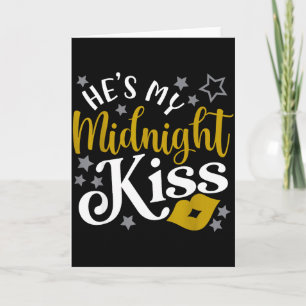 Hes Shes My Midnight Kiss Happy New Year Matching Card