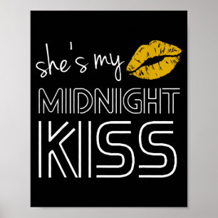 Hes Shes My Midnight Kiss Happy New Year Matching  Poster