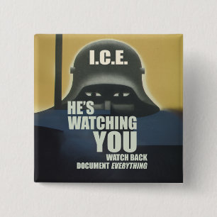 He's Watching You 2026 15 Cm Square Badge