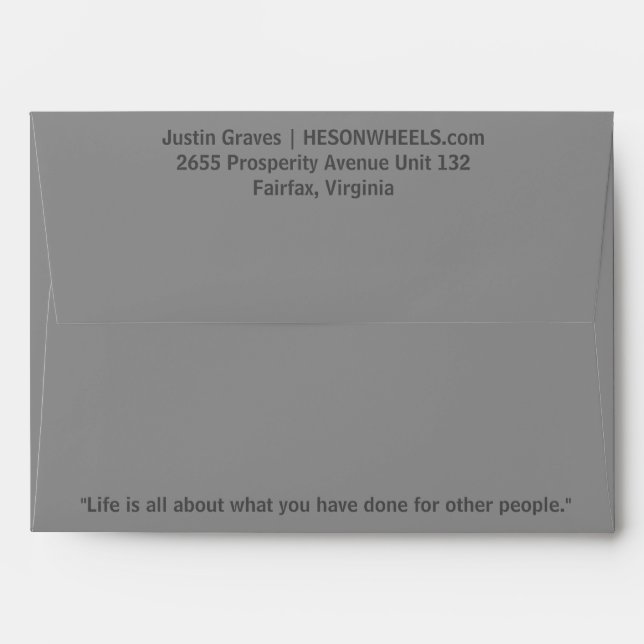 HESONWHEELS Very Grey Envelope (Back (Top Flap))