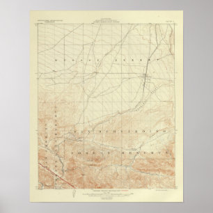 Hesperia quadrangle showing San Andreas Rift Poster