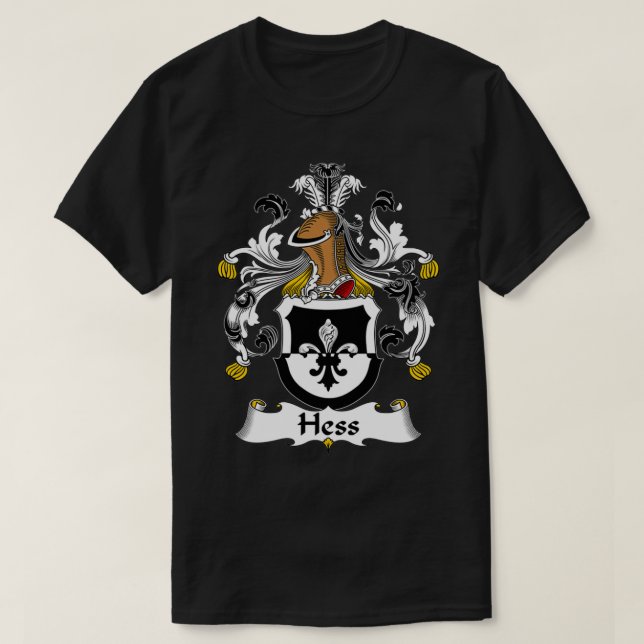 Hess Coat of Arms Family Crest  T-Shirt (Design Front)